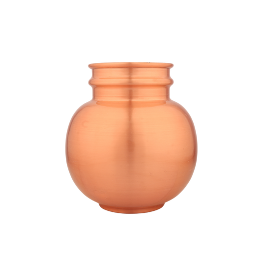 Copper Apple Matka with Lacquer – Ayurvedic Copper Water Pot for Health & Home Décor