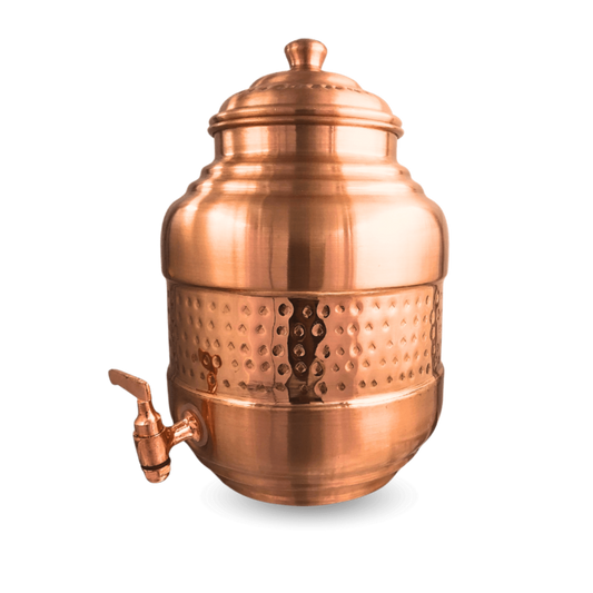Copper Capsule Matka Special Hammered - Handcrafted Pineapple Design Copper Water Pot for Daily Wellness