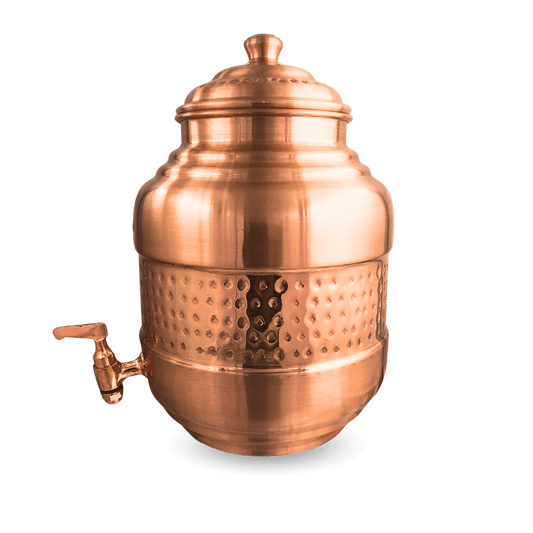 Copper Capsule Matka Special Hammered - Handcrafted Pineapple Design Copper Water Pot for Daily Wellness