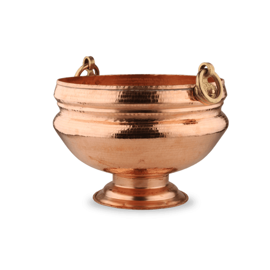 Copper Royal Ghangal Hammered Finish with Brass Lion Handle