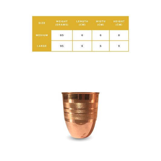 Copper Royal Tumbler Diamond Touch - pure copper - Chirag Pure Copper
