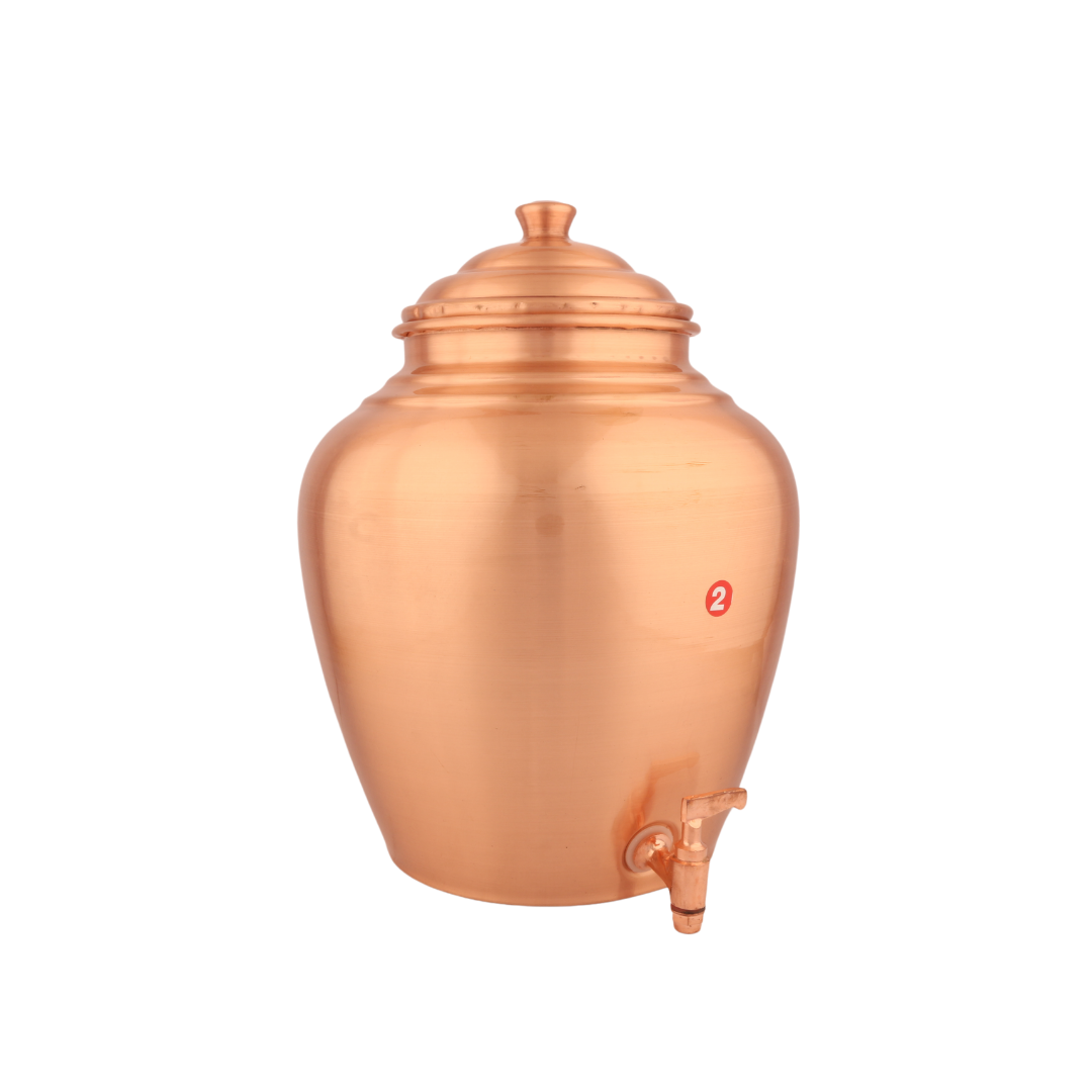 Copper Kulfi Matka Lacquer - Traditional Water Storage Pot with Long-Lasting Lacquer Finish