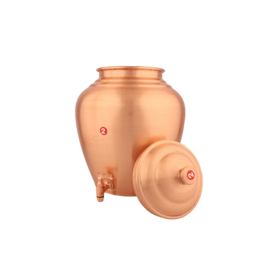 Copper Kulfi Matka Lacquer - Traditional Water Storage Pot with Long-Lasting Lacquer Finish