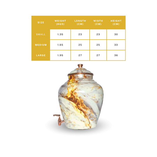 Copper Kulfi Matka Print - Designer Finish Water Storage Pot (Pure Copper)