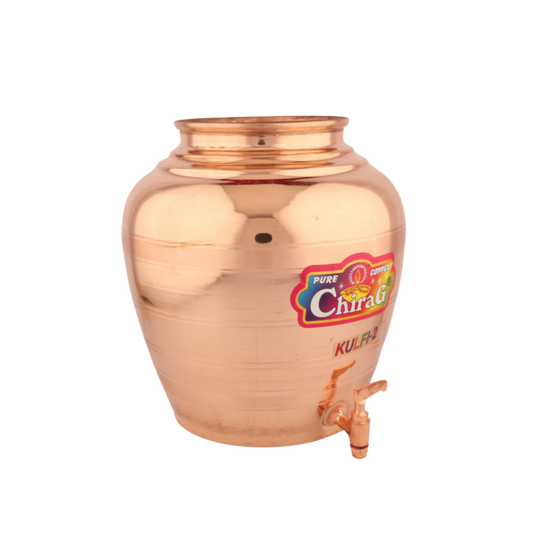 Copper Kulfi Matka Polish - Traditional Pure Copper Water Storage Pot for Daily Use