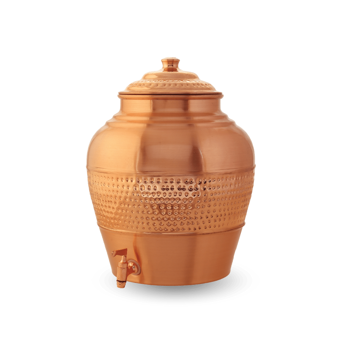 Copper Kulfi Matka Special Hammered Finish in 8, 10 and 13 Ltrs.