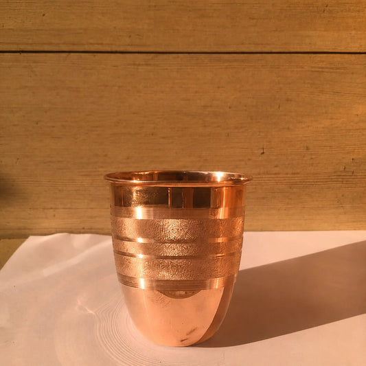 Copper Royal Tumbler – Ayurvedic Drinking Glass | Handcrafted Pure Copper | Diamond Touch Finish
