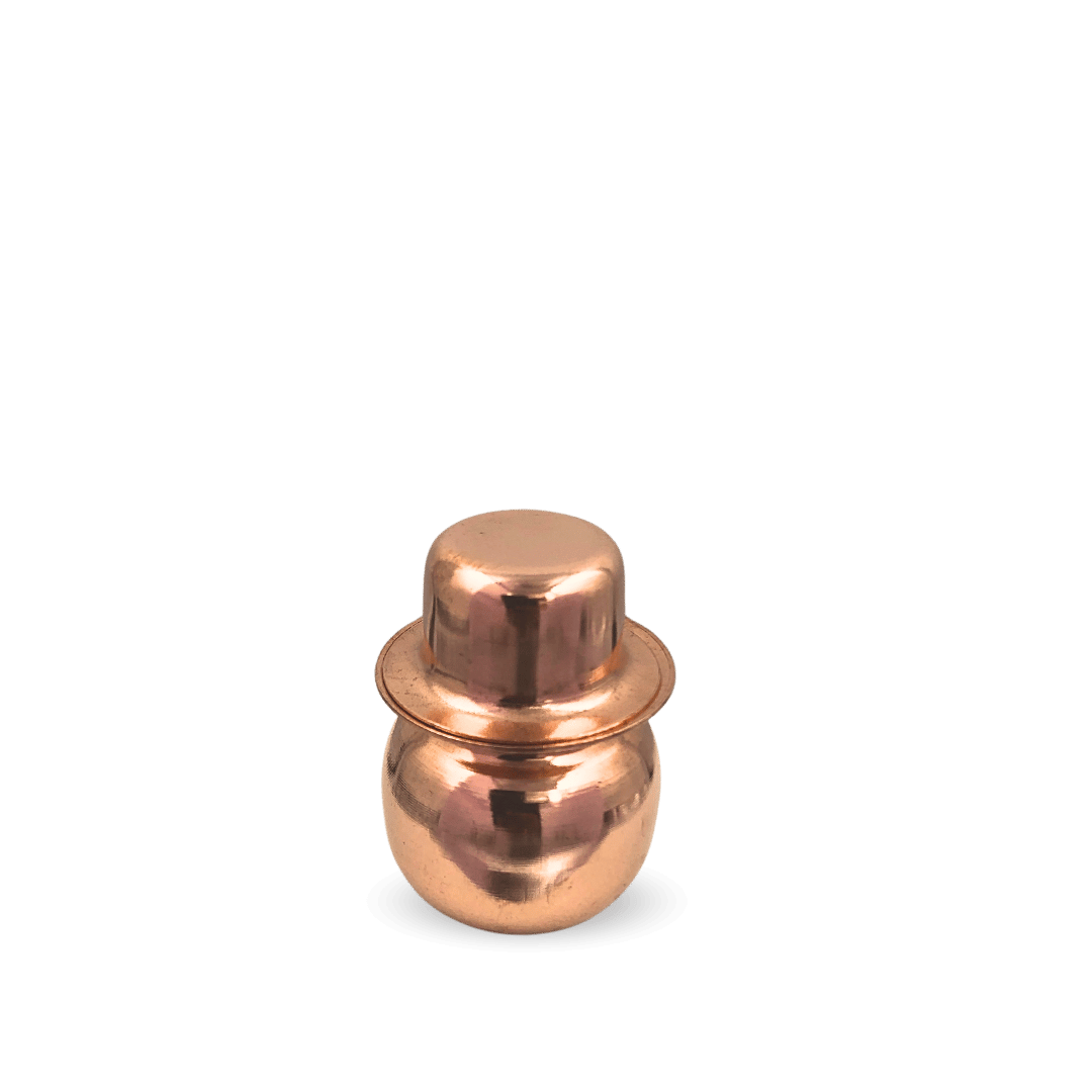 Copper Dev Bhandi Mini – Handcrafted Sacred Vessel for Daily - detail view - handcrafted copper