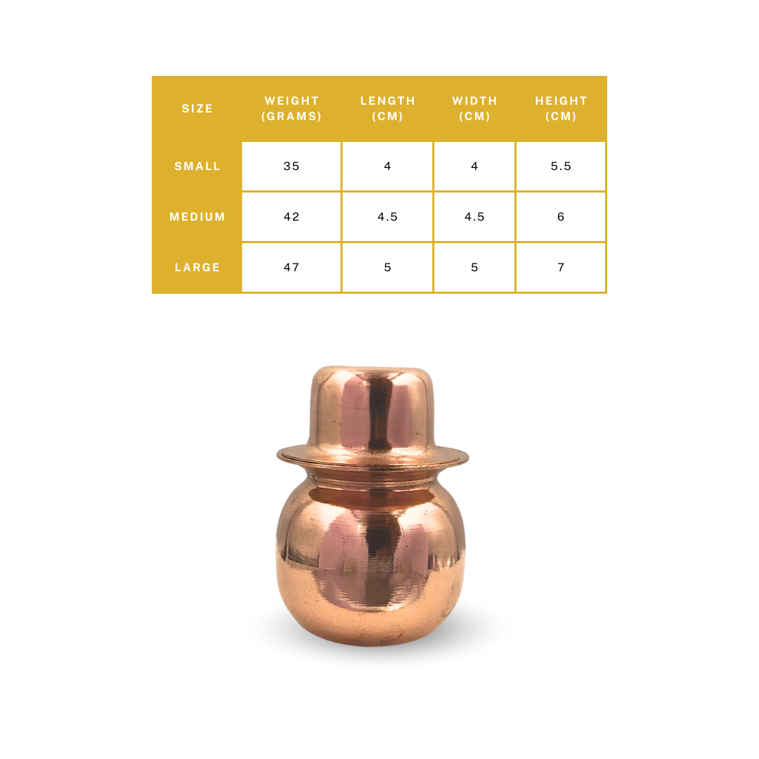Copper Dev Bhandi Mini – Handcrafted Sacred Vessel for Daily - pure copper - Chirag Pure Copper