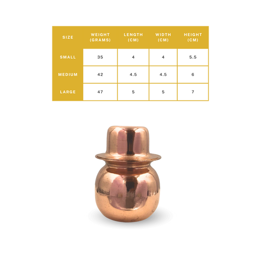 Copper Dev Bhandi Mini – Handcrafted Sacred Vessel for Daily - pure copper - Chirag Pure Copper