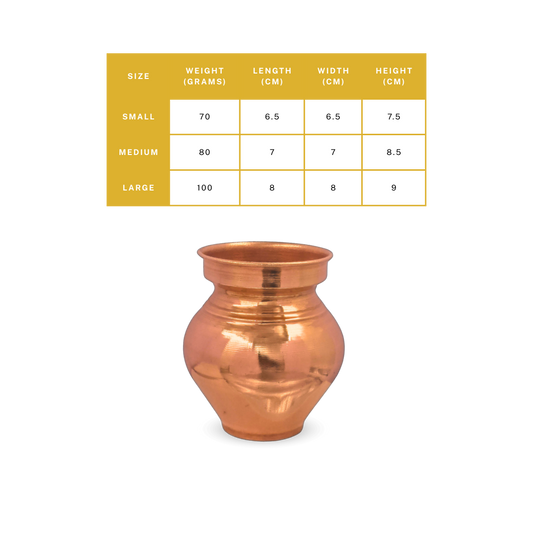 Copper Pooja Kalsi Mini – Handcrafted Mini Kalash for Daily - pure copper - Chirag Pure Copper