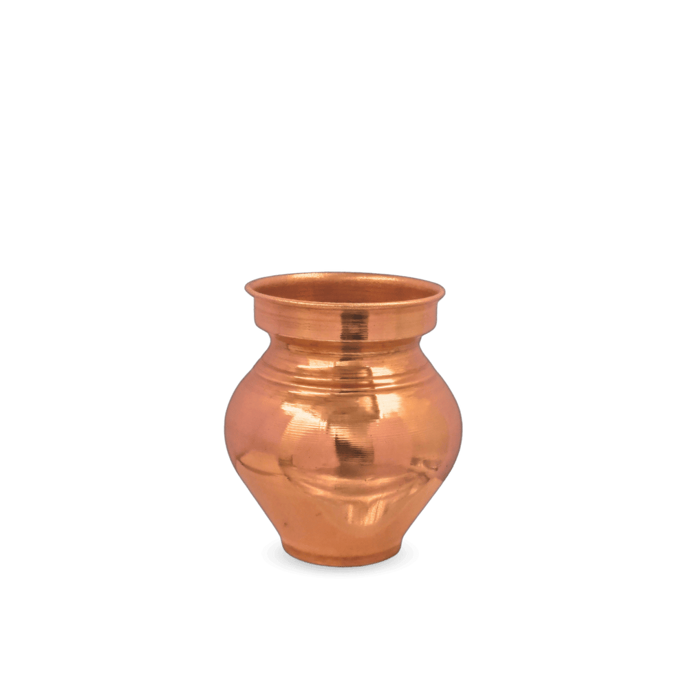 Copper Pooja Kalsi Mini – Handcrafted Mini Kalash for Daily - detail view - handcrafted copper