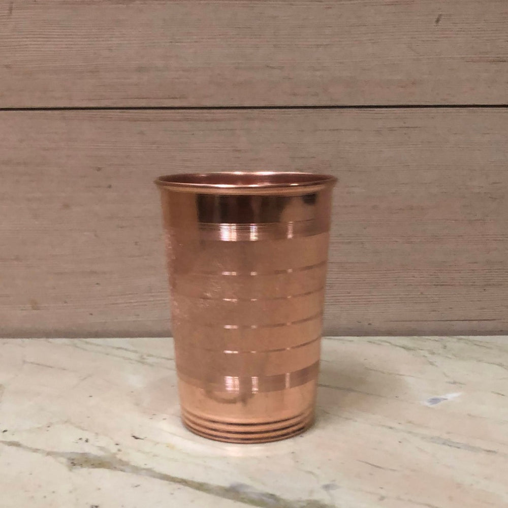 Copper Tiranga Glass – Ayurvedic Pure Copper Drinking Glass | Handcrafted | Diamond Touch Finish