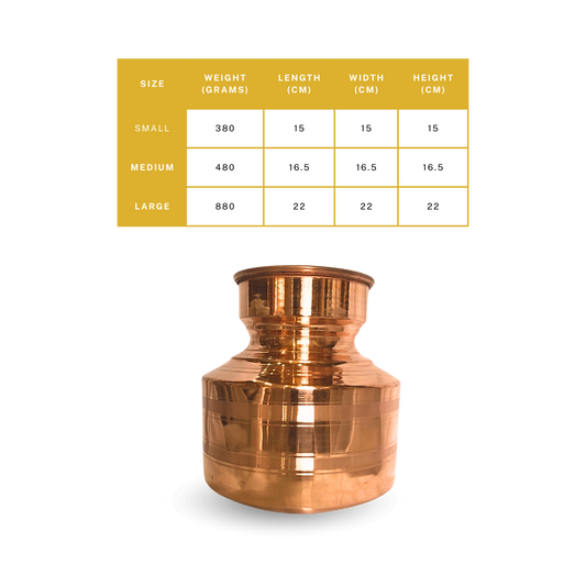 Copper Kalsi – Mumbai Type (Mangalam Kalsi) | Handcrafted Pure Copper Kalash for Worship & Décor