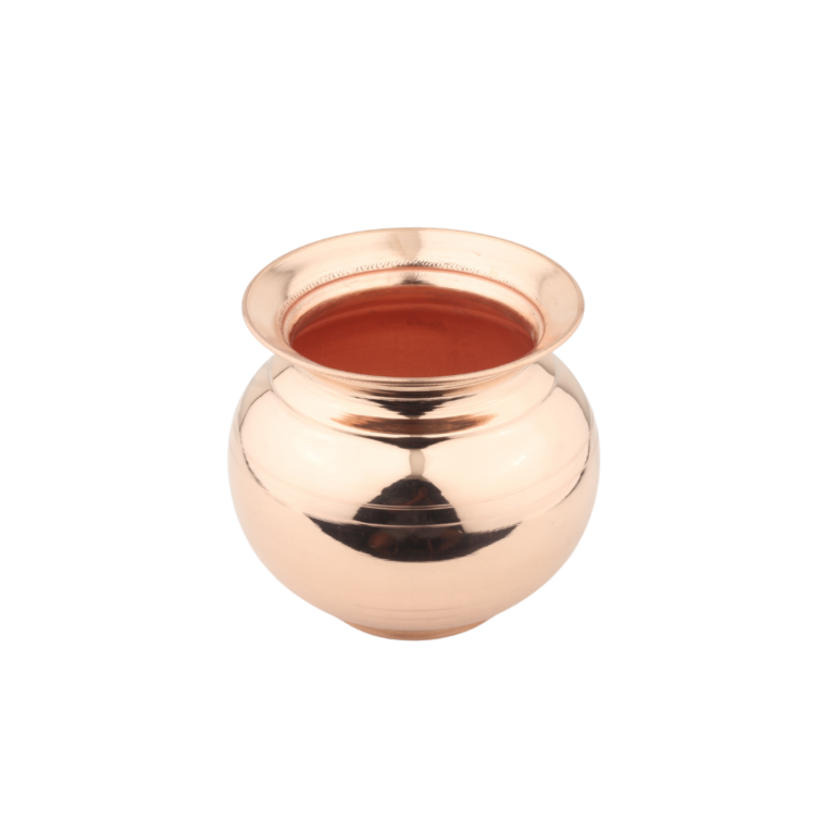 Copper Apple Handa - side view - handcrafted copper
