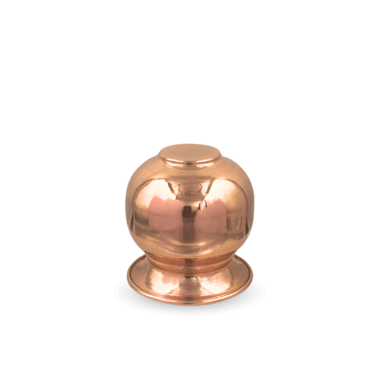 Chirag’s Apple Lota Mini – Elegant Copper Lota for Daily Poo - detail view - handcrafted copper