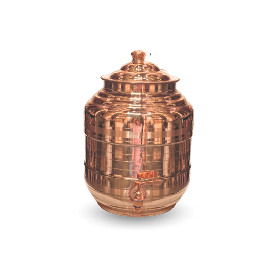 Copper Capsule Matka Polish - Durable Copper Water Pot for Everyday Use & Traditional Charm
