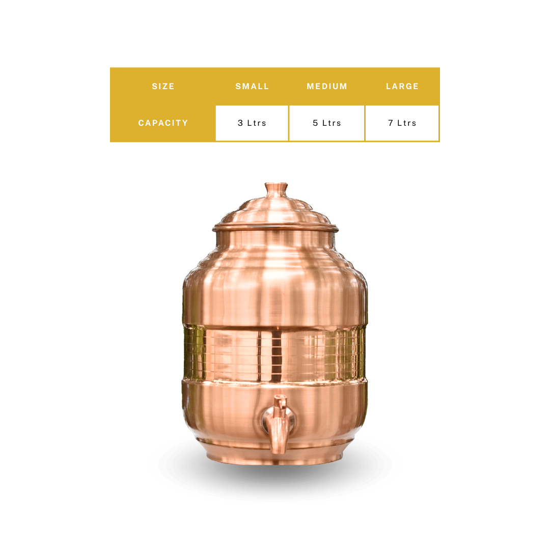 Copper Capsule Matka Lacquer Finish in 3, 5 and 7 Ltrs.