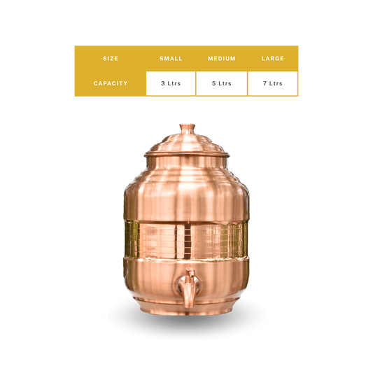 Copper Capsule Matka Lacquer Finish in 3, 5 and 7 Ltrs.