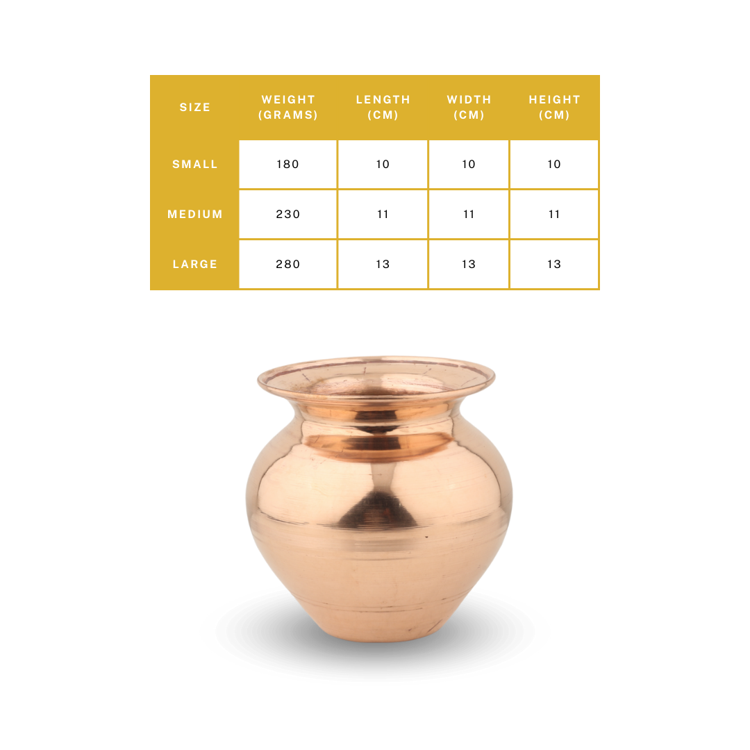 Copper Gadwa - Handcrafted Premium Quality Copper Lota for Worship
