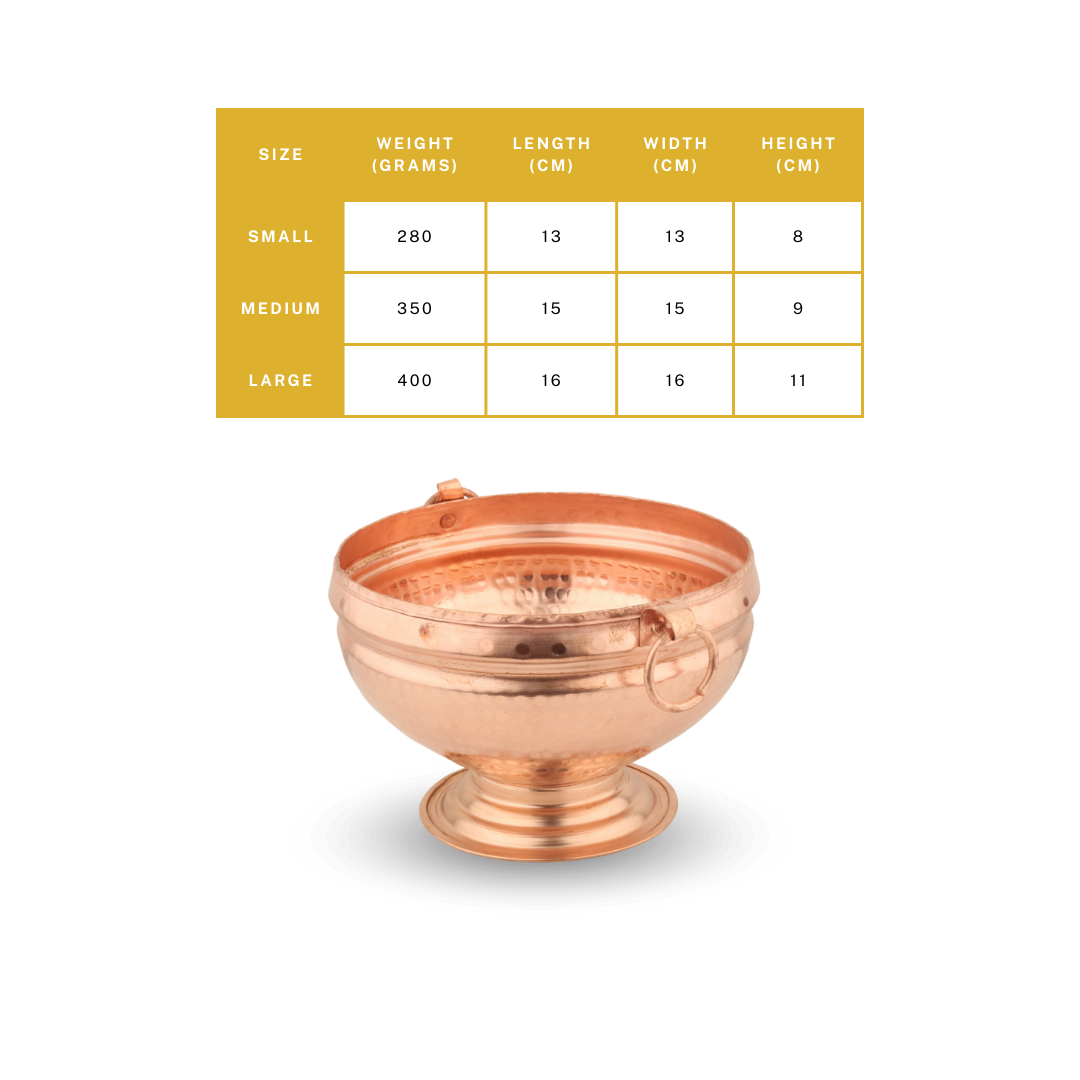 Copper Ghangal Hammered - Traditional Elegance for Rituals & Home Decor
