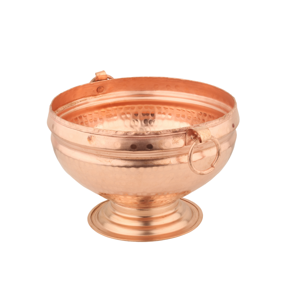 Copper Ghangal Hammered - side view - handcrafted copper