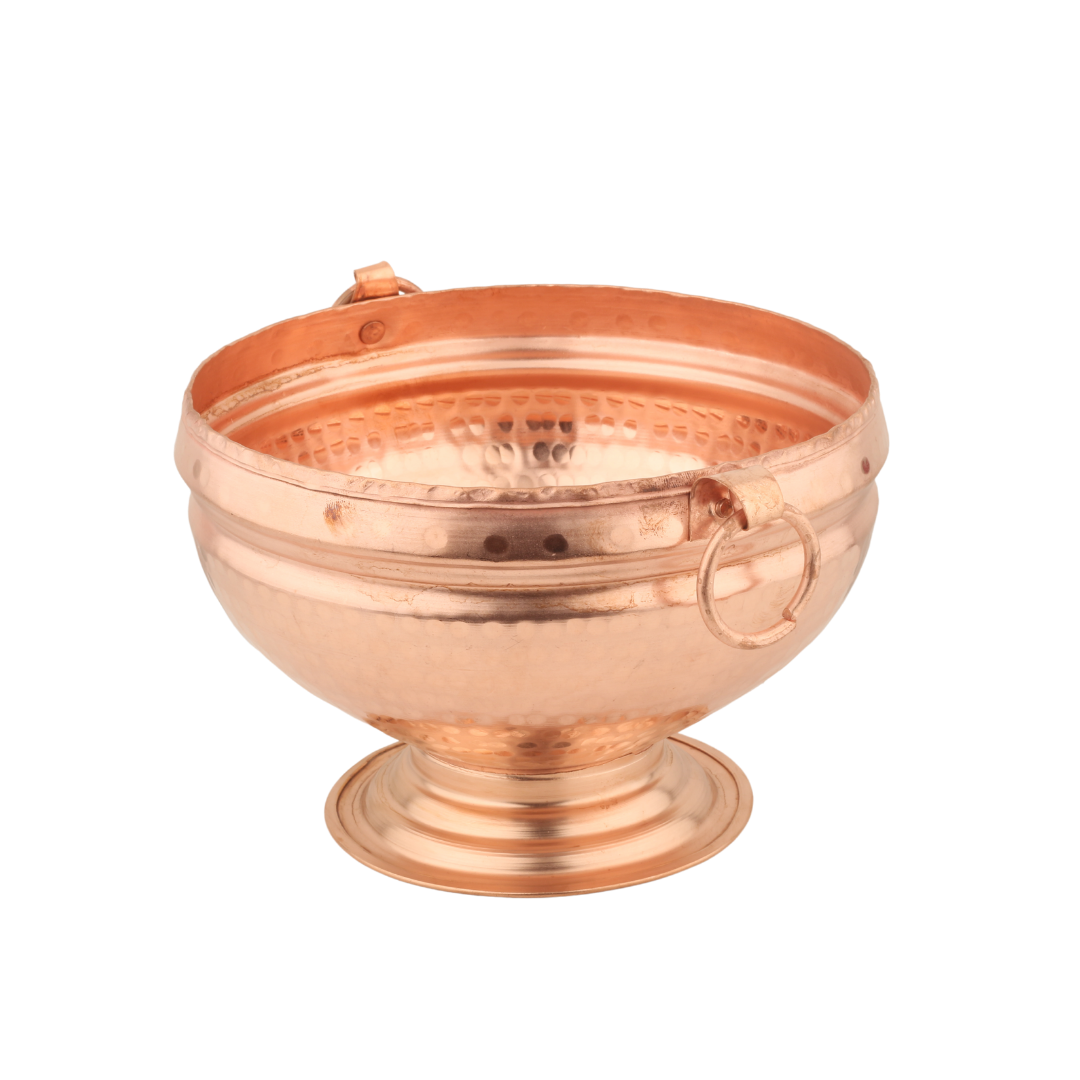 Copper Ghangal Hammered - side view - handcrafted copper