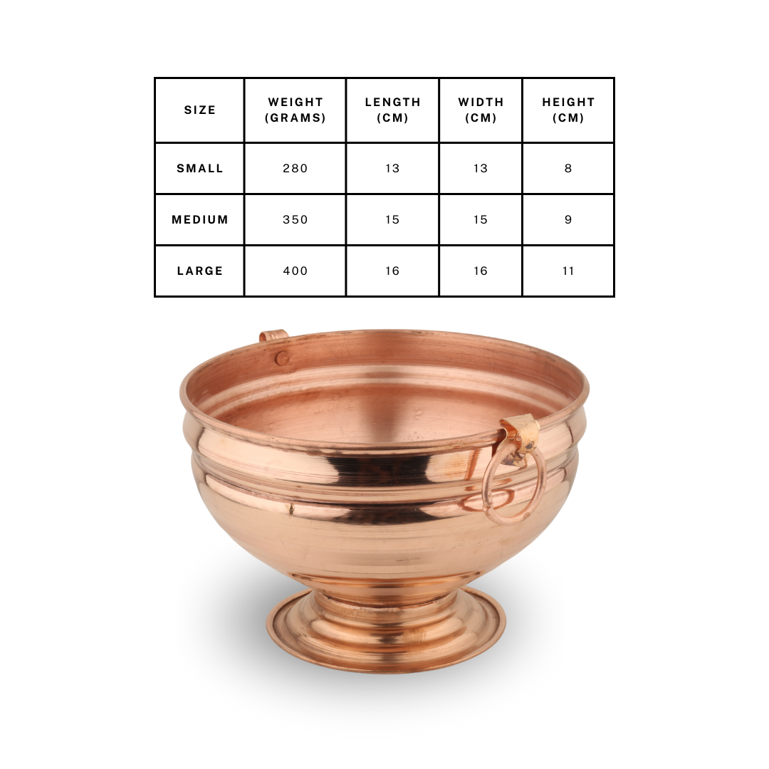Copper Ghangal Polish - Traditional Polished Copper Vessel for Abhishek & Ritual Use
