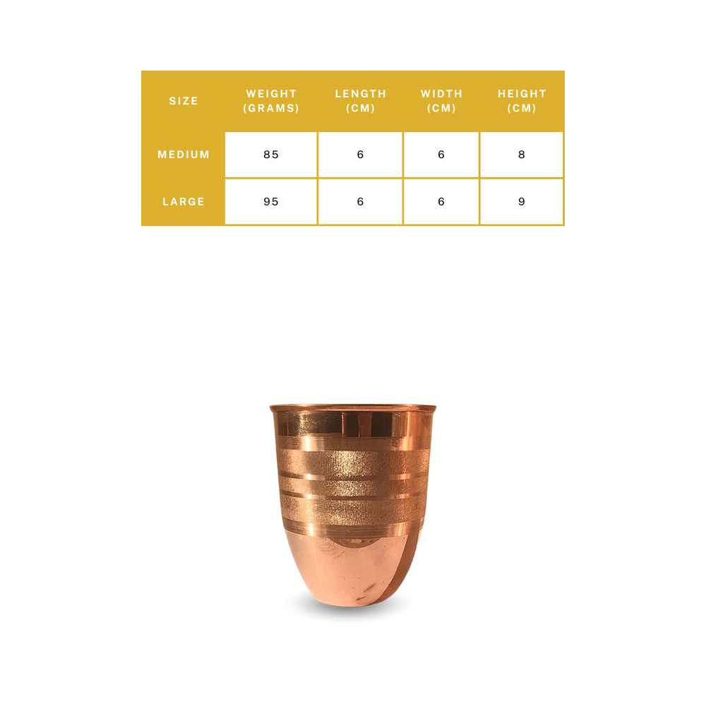Copper Royal Tumbler Diamond Touch - pure copper - Chirag Pure Copper