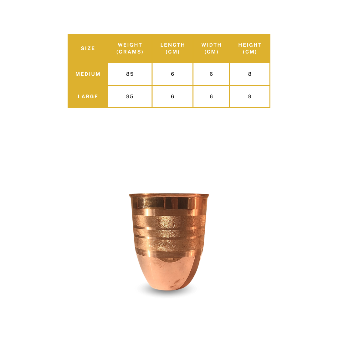 Copper Royal Tumbler Diamond Touch - pure copper - Chirag Pure Copper