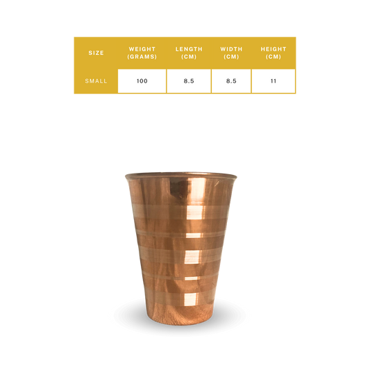 Copper Lassi Glass Silver Touch - Elegant Copper Glass for Healthy Hydration