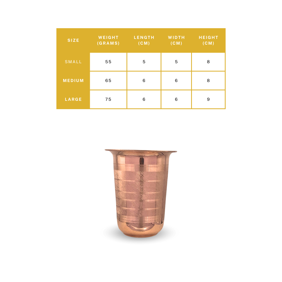 Copper Milky Glass Diamond Touch – Elegant Copper Glass with - pure copper - Chirag Pure Copper