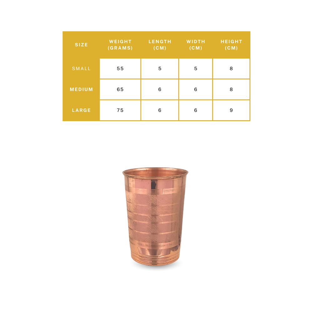Copper Tiranga Glass Diamond Touch - pure copper - Chirag Pure Copper