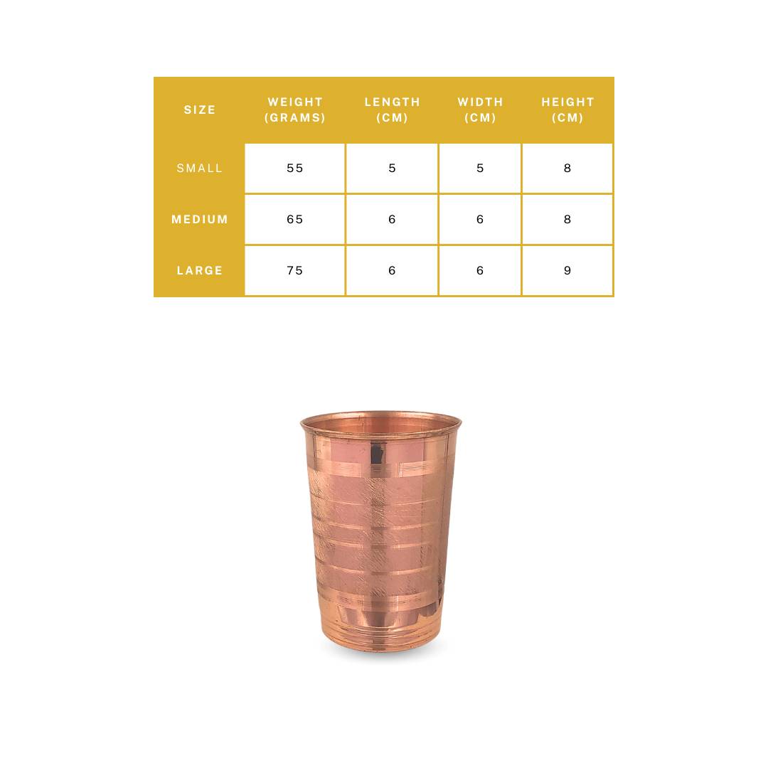 Copper Tiranga Glass Diamond Touch - pure copper - Chirag Pure Copper