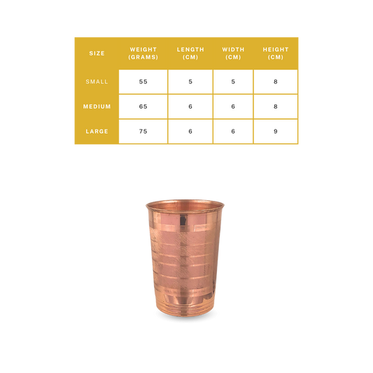 Copper Tiranga Glass Diamond Touch - Wellness in Every Sip
