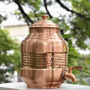 Copper Capsule Matka Special – Premium Gifting Water Pot | Handcrafted Pure Copper | Hammered Finish