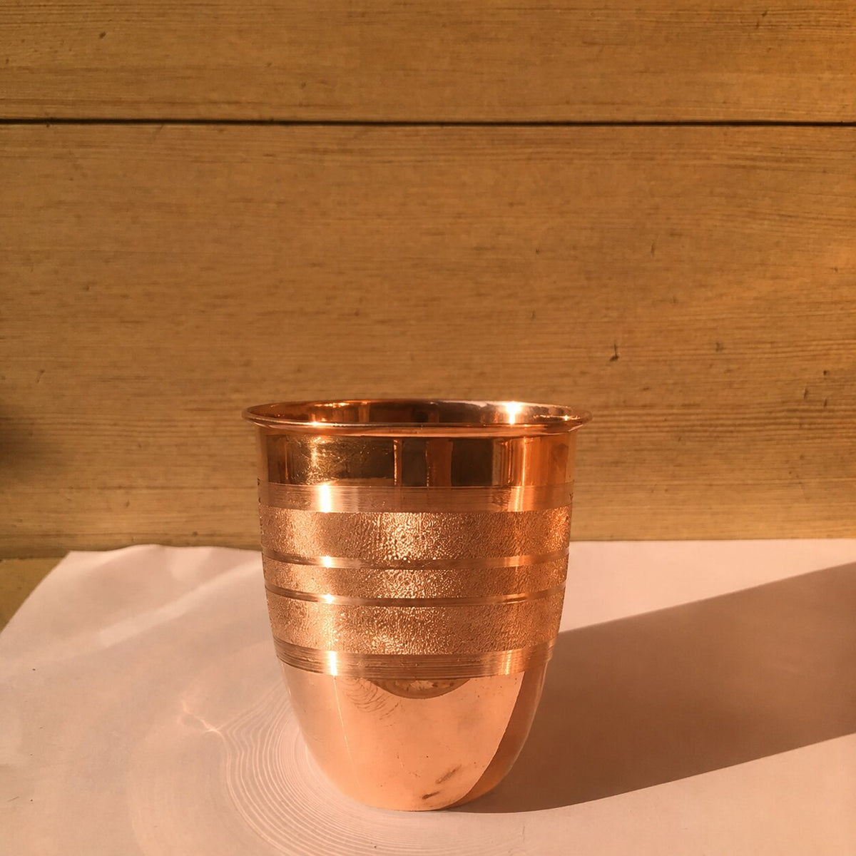 Copper Royal Tumbler – Ayurvedic Drinking Glass | Handcrafted Pure Copper | Diamond Touch Finish