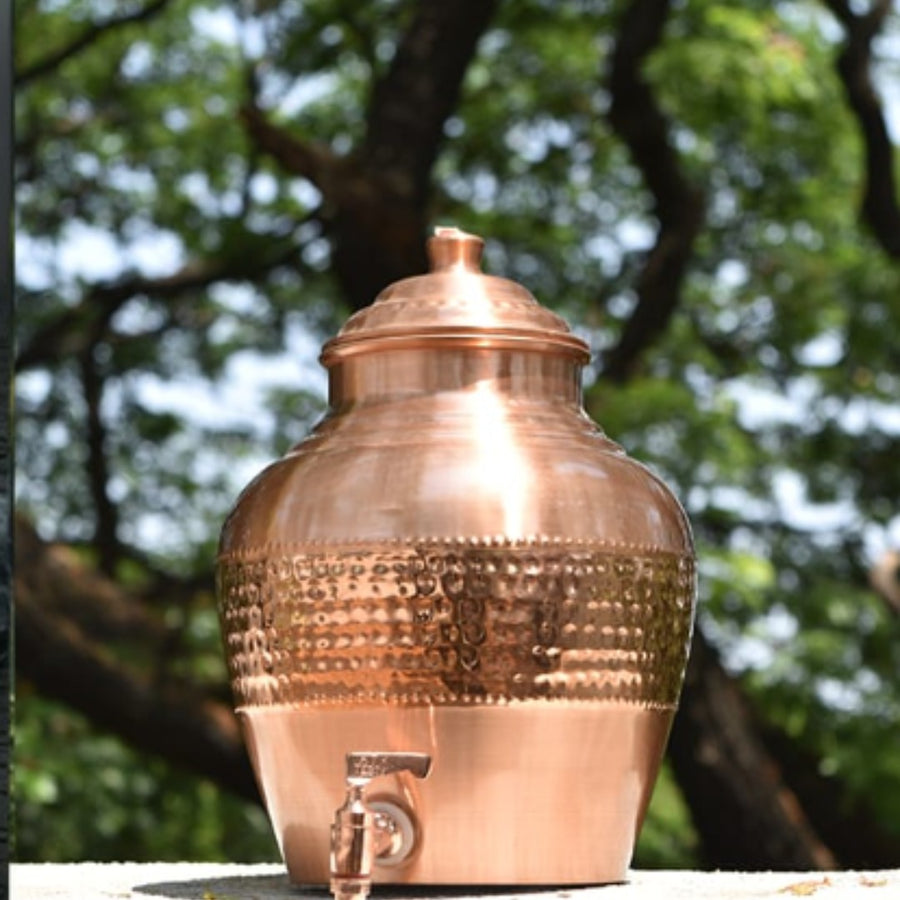 Copper Kulfi Matka Special – Premium Gifting Water Pot | Handcrafted Pure Copper | Hammered Finish