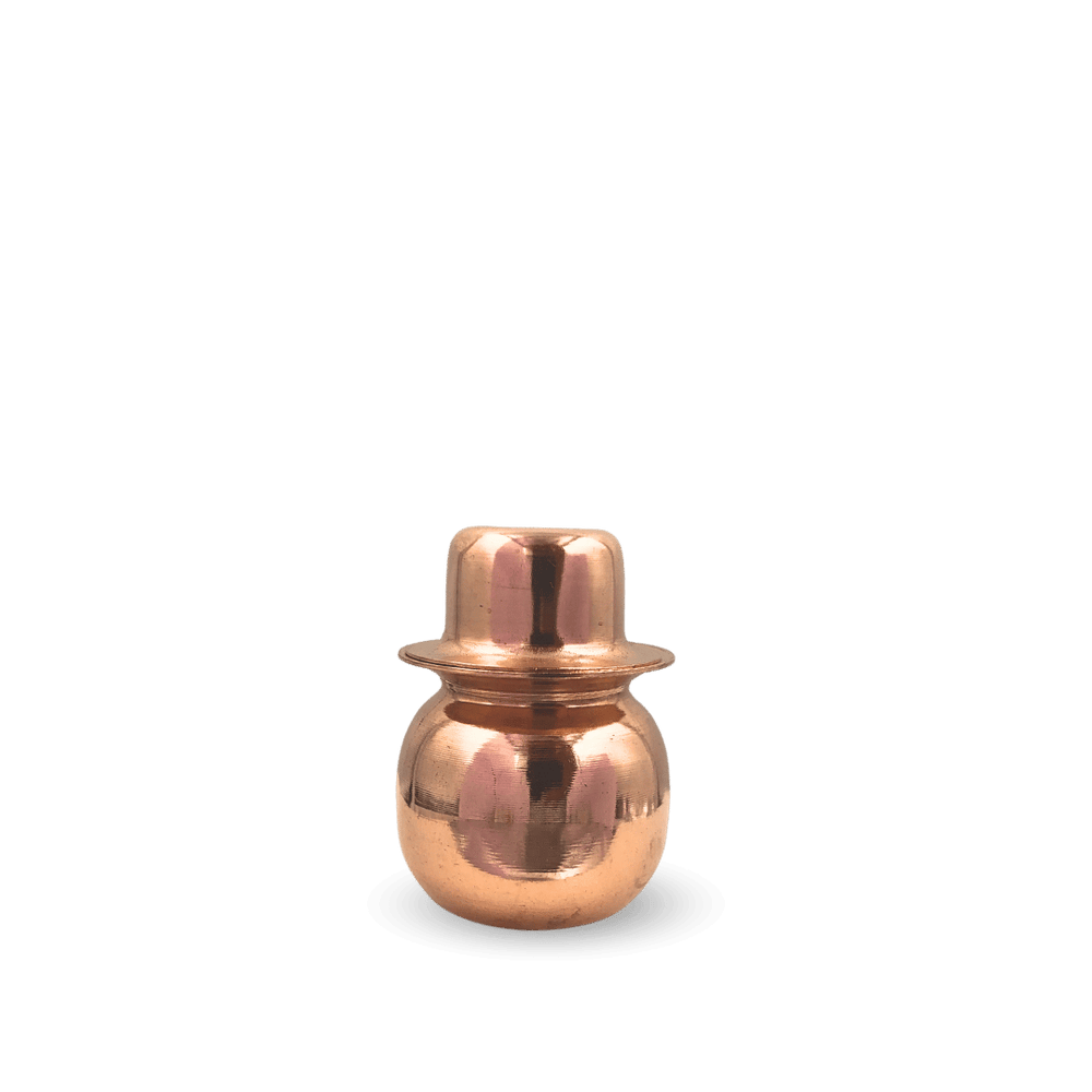 Copper Dev Bhandi Mini – Handcrafted Sacred Vessel for Daily - side view - handcrafted copper