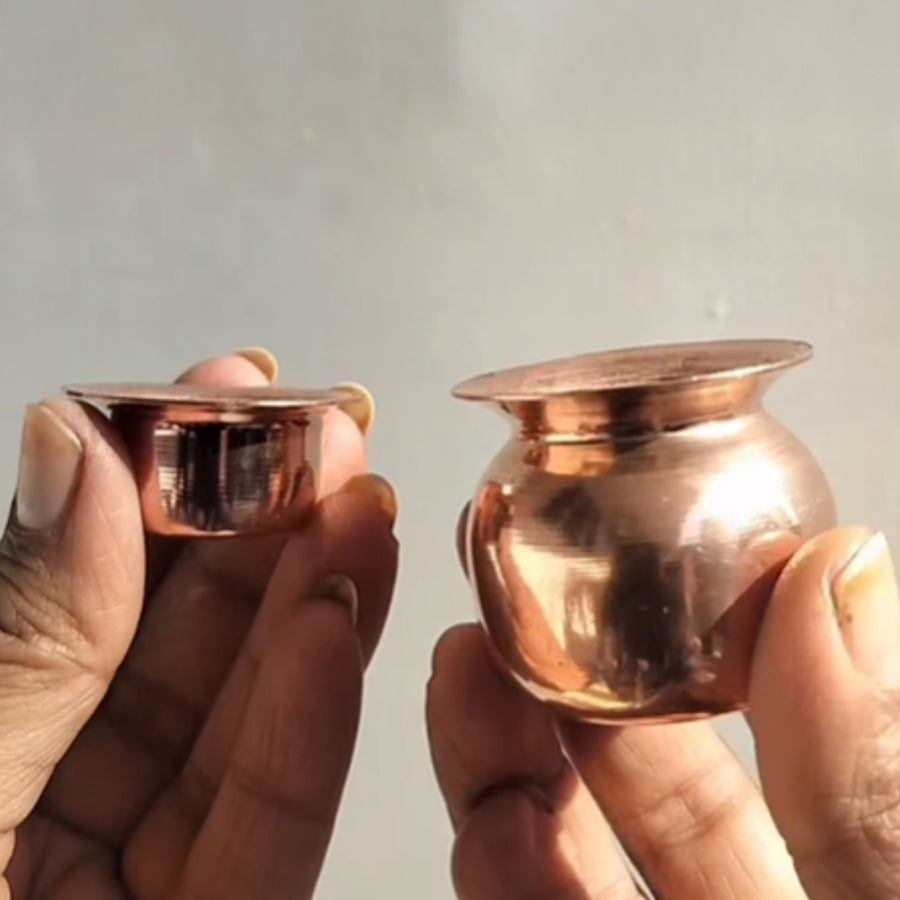 Copper Dev Bhandi Mini – Pure Copper Sacred Vessel for Daily Pooja & Worship | Handcrafted