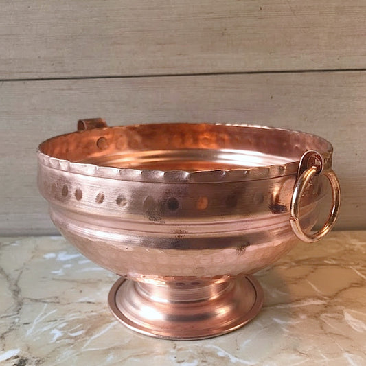 Copper Ghangal – Pure Copper Vessel for Idol Abhishek & Pooja | Handcrafted | Hammered Finish