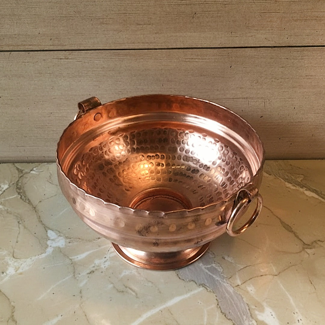 Copper Ghangal – Pure Copper Vessel for Idol Abhishek & Pooja | Handcrafted | Hammered Finish