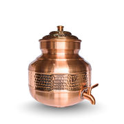 Heritage Copper Japani Matka Special Hammered Finish - side view - handcrafted copper