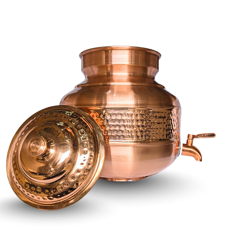 Heritage Copper Japani Matka Special Hammered Finish - detail view - handcrafted copper