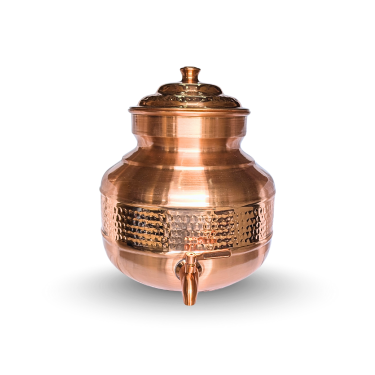 Heritage Copper Japani Matka Special Hammered Finish - lifestyle view - handcrafted copper