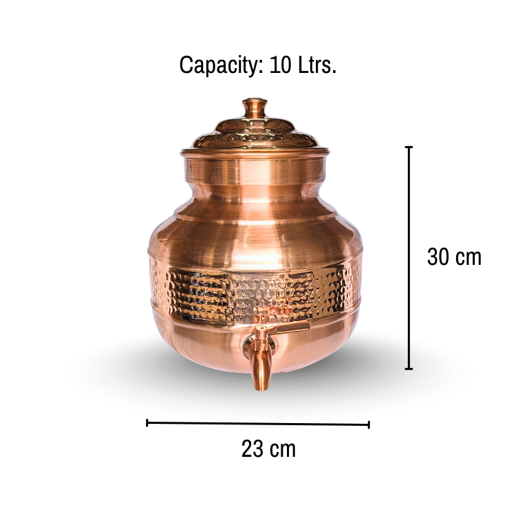 Heritage Copper Japani Matka Special Hammered Finish - pure copper - Chirag Pure Copper