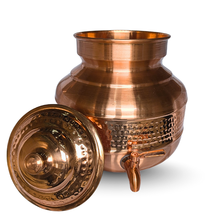 Heritage Copper Japani Matka Special Hammered Finish - 10 Ltrs.