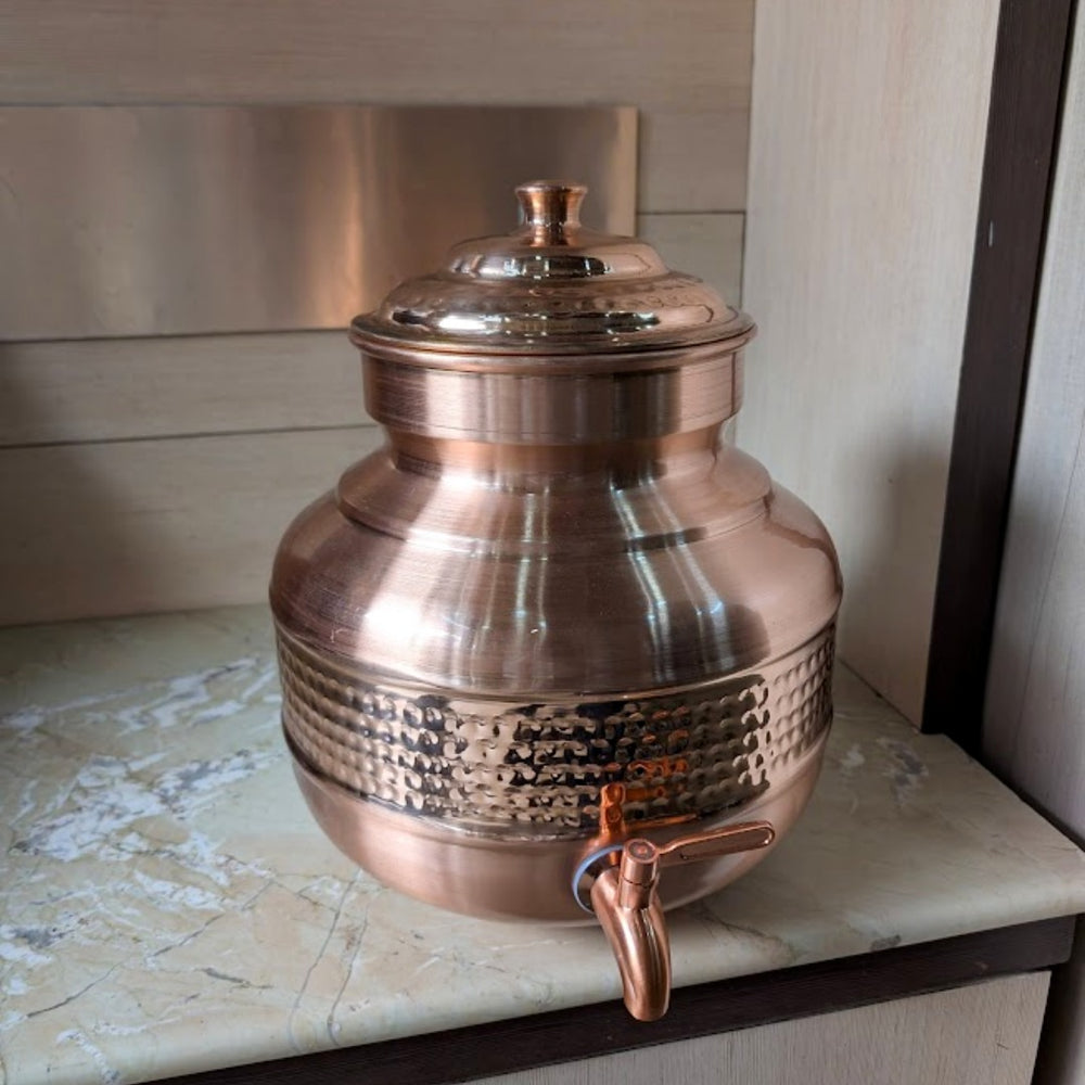 Copper Japani Matka – Heritage Pure Copper Water Storage Pot | Handcrafted | Special Hammered Finish