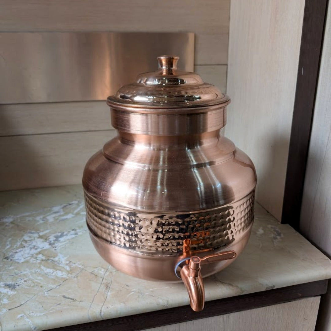 Copper Japani Matka – Heritage Pure Copper Water Storage Pot | Handcrafted | Special Hammered Finish
