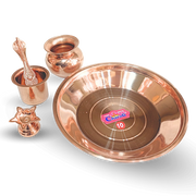 Copper Pooja Set - side view - handcrafted copper
